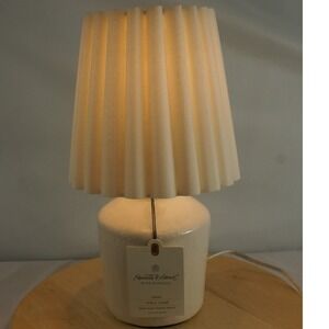 Hearth & Hand with Magnolia Ceramic Table Lamp Pleated Shade Cream 13in NEW